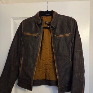 Danier brown leather jacket with Thinsulate lining. Size 2XS.